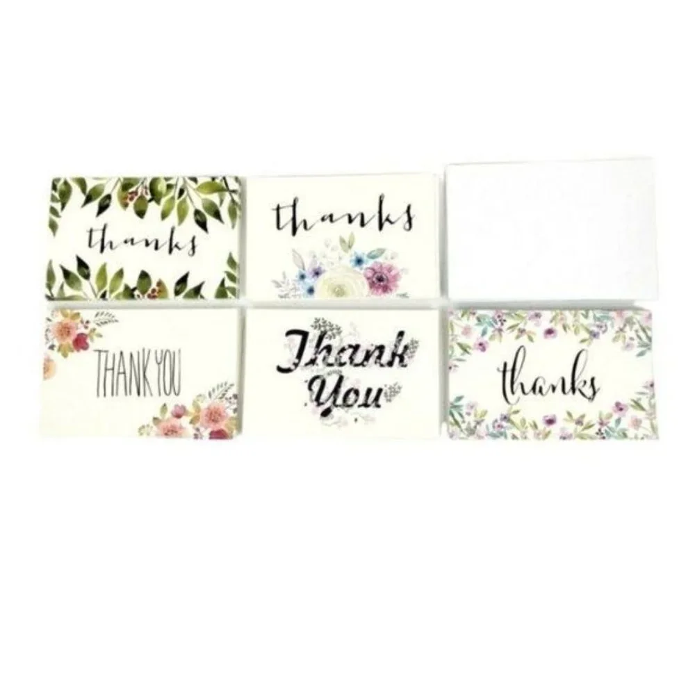 48 X 2 Packs Premium Thank You Cards 5 Floral Designs with Envelopes (2 …